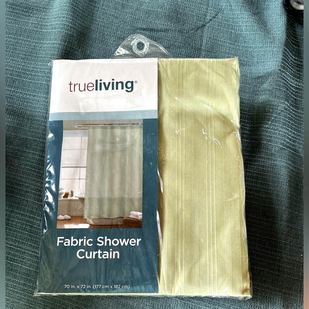 Yellow Fabric Shower Curtain